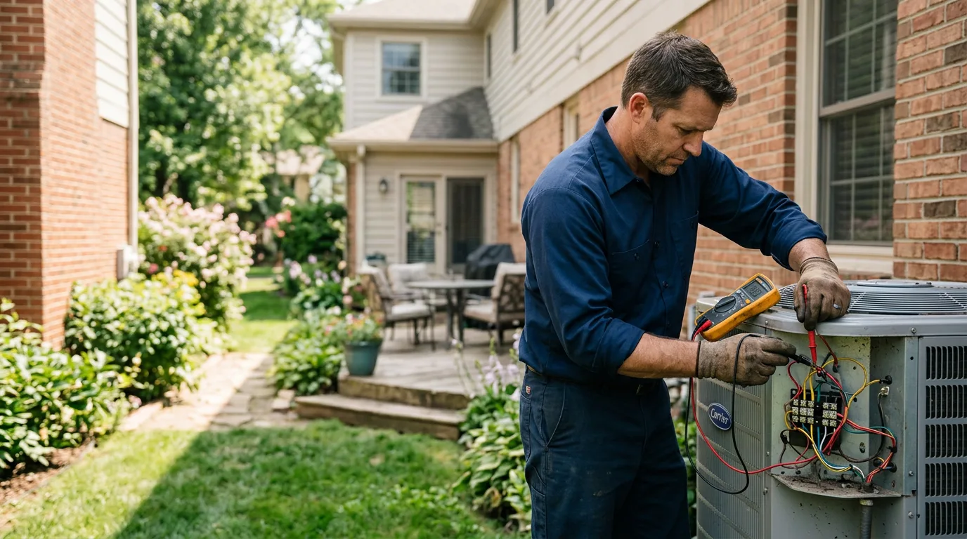 HVAC technician working near Burlington, ND